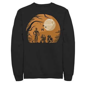 Men's Star Wars Droids Halloween Orange Death Star Sweatshirt