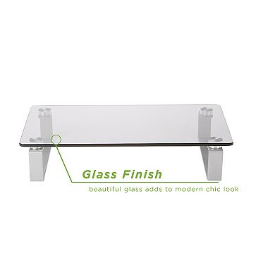 Mind Reader Glass Monitor Stand