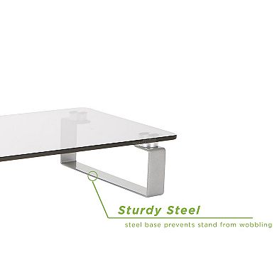 Mind Reader Glass Monitor Stand