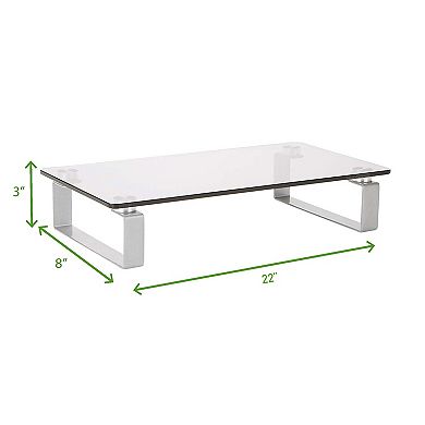 Mind Reader Glass Monitor Stand