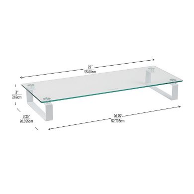 Mind Reader Glass Monitor Stand