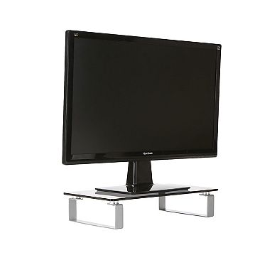 Mind Reader Glass Monitor Stand