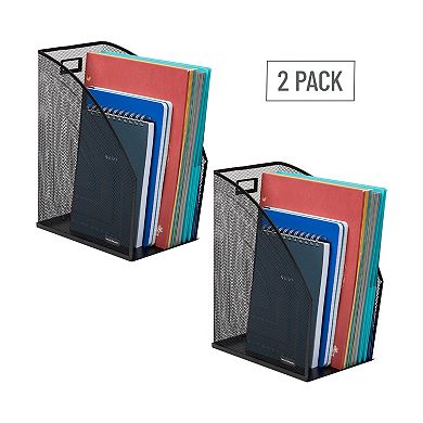Mind Reader Jumbo Metal Mesh File Organizer 2-Pack
