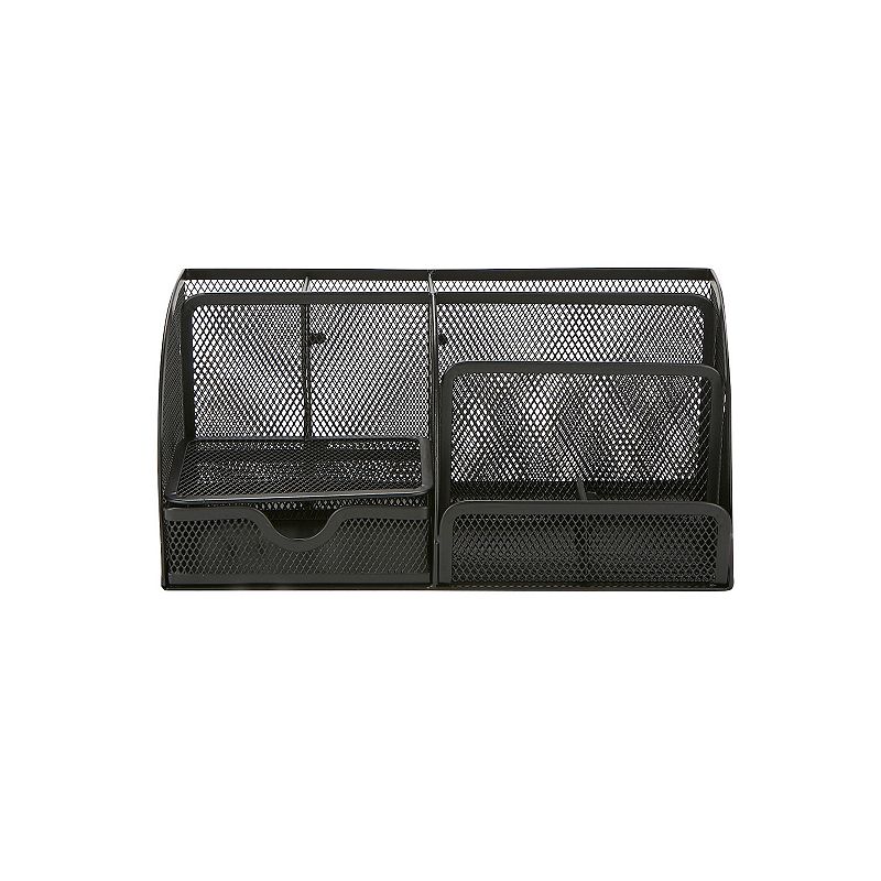 Mind Reader 7-Compartment Desk Organizer, Black
