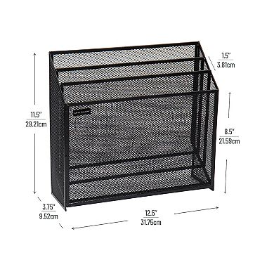 Mind Reader 3-Tier Jumbo Metal Mesh File Holder