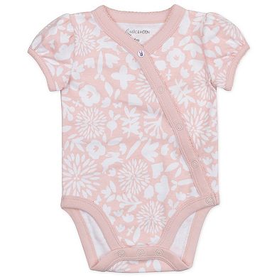 Baby Mac & Moon 3-Pack Short-Sleeve Bodysuits in Bunny Floral Prints