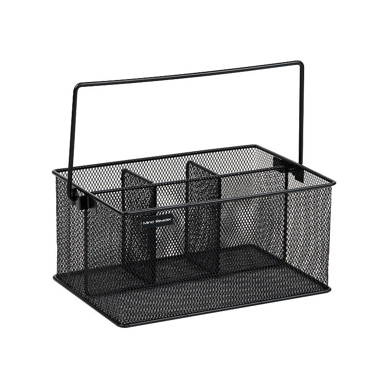 Mind Reader Metal Mesh Basket With Handle, Black