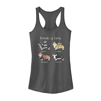 Juniors' Breeds of Corgi Graphic Tank Top