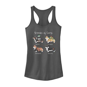 Juniors' Breeds of Corgi Graphic Tank Top