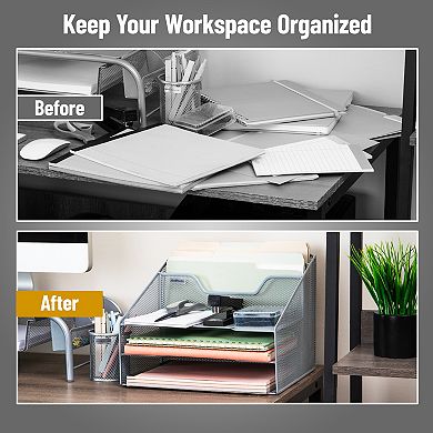 Mind Reader Three-Tiered Desk Organizer Tray