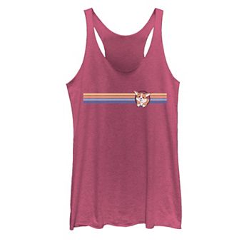 Juniors' Corgi Stripe Dog Graphic Tank Top