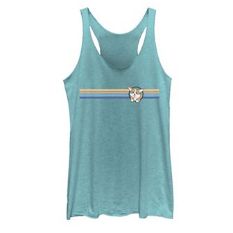 Juniors' Corgi Stripe Dog Graphic Tank Top