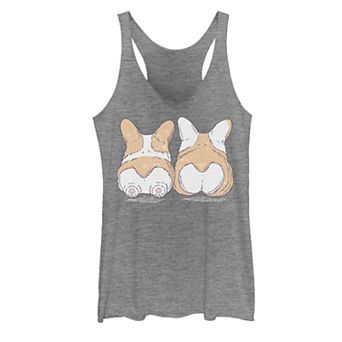 Juniors' Corgi Behinds Dog Graphic Tank Top