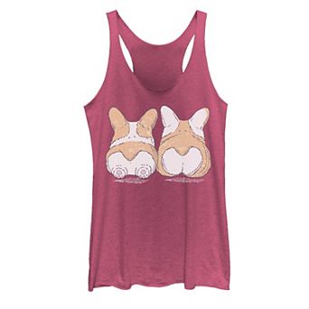 Juniors' Corgi Behinds Dog Graphic Tank Top