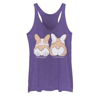 Juniors' Corgi Behinds Dog Graphic Tank Top