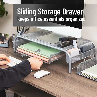 Mind Reader Monitor Stand With Drawer