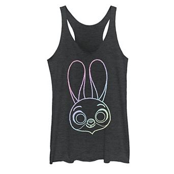 Disney's Zootopia Judy Rainbow Outline Face Juniors' Tank Top