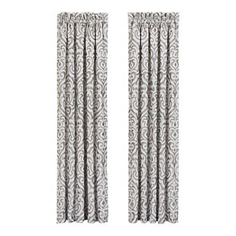 Five Queens Court Lafayette Silver 2-pack Window Curtain Set