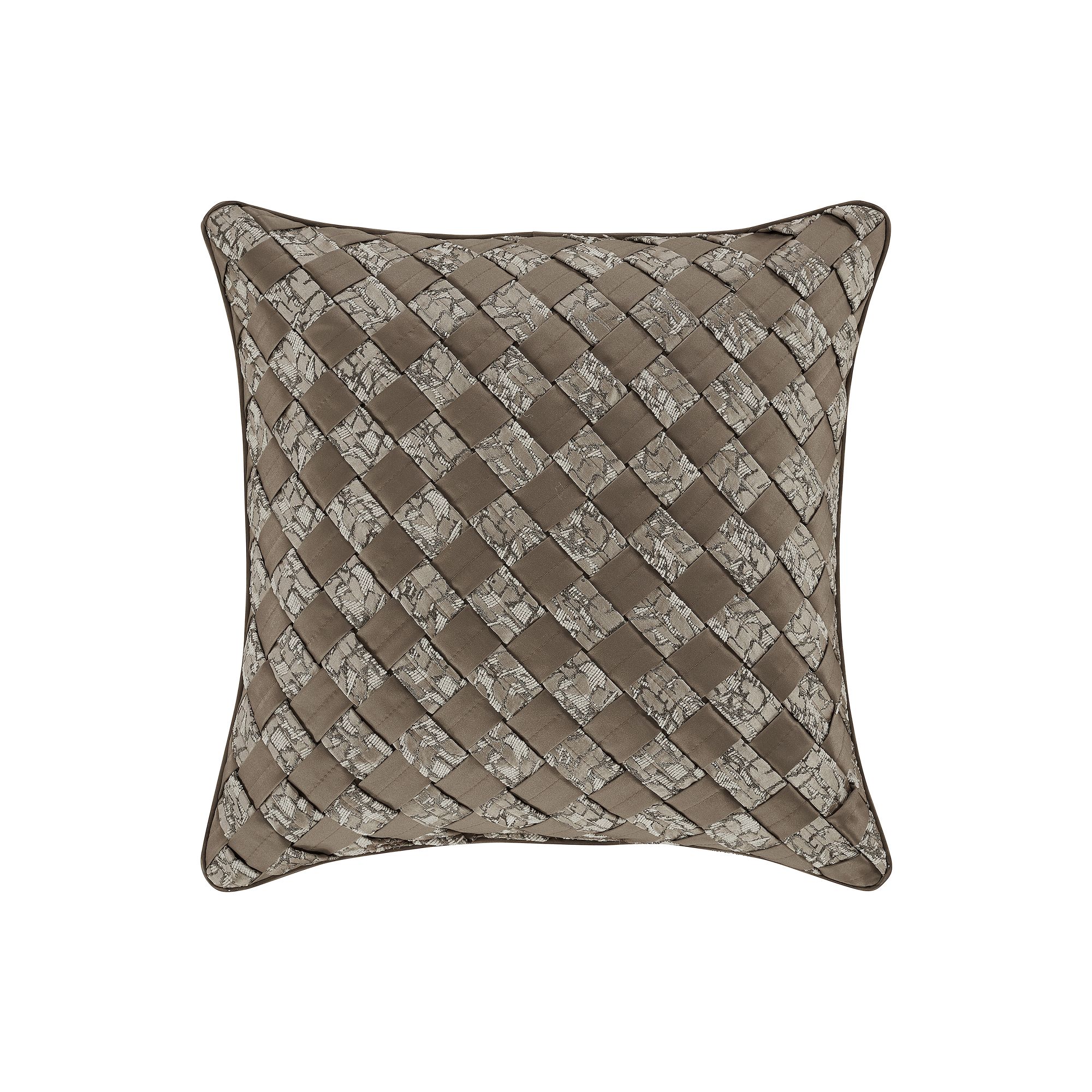 Five Queens Court Calgary Taupe 18 Square Decorative Throw Pillow, Beige