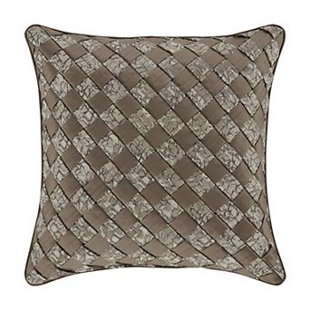 Five Queens Court Calgary Taupe 18" Square Decorative Throw Pillow