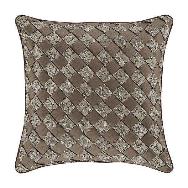 Five Queens Court Calgary Taupe 18" Square Decorative Throw Pillow