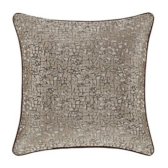 Five Queens Court Calgary Taupe 20" Square Decorative Throw Pillow