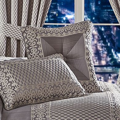 37 West Houston Charcoal 18" Square Embellished Decorative Throw Pillow