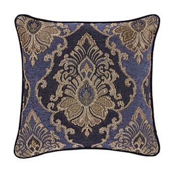 Five Queens Court Woodstock Indigo 20" Square Decorative Throw Pillow