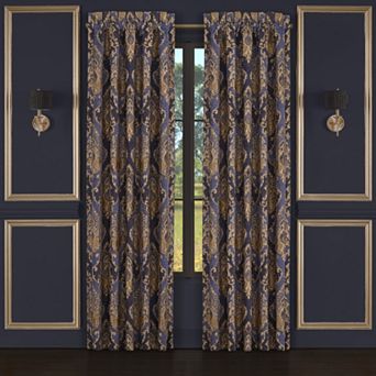 Five Queens Court Woodstock Indigo 2-pack Window Curtain Set