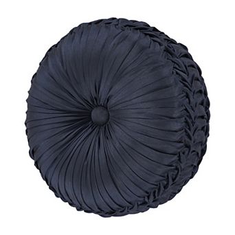 Five Queens Court Bristol Indigo Tufted Round Decorative Throw Pillow