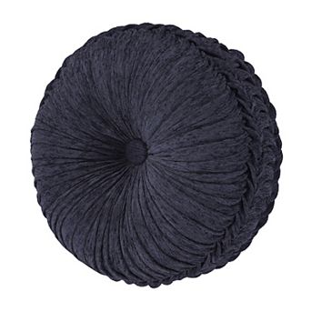 Five Queens Court Woodstock Indigo Tufted Round Decorative Throw Pillow