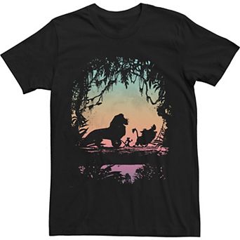 Big & Tall Disney The Lion King Group Shot Jungle Silhouette Tee