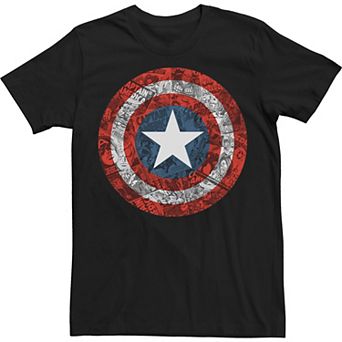 Big & Tall Marvel Captain America Avengers Shield Comic Premium Tee