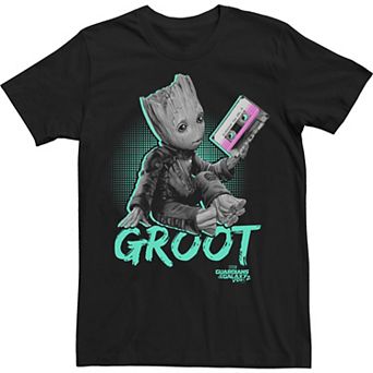 Big & Tall Marvel Guardians Vol. 2 Baby Groot Neon Tape Tee