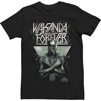 Big & Tall Marvel Black Panther Wakanda Forever Prism Patterned Tee