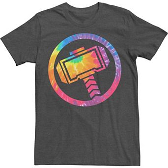 Big & Tall Marvel Thor Tie Dye Hammer Symbol Tee