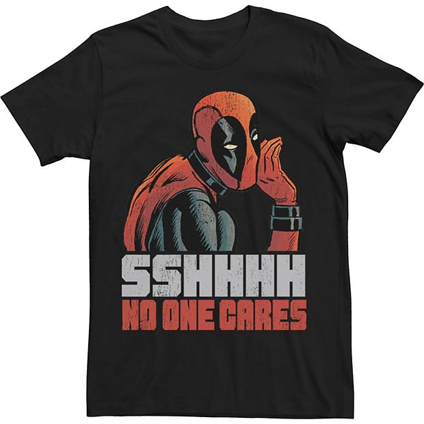 Big Tall Marvel Deadpool No One Cares Tee