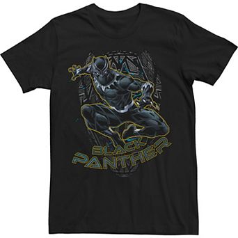 Big & Tall Marvel Black Panther Gold Trimmed Pounce Tee