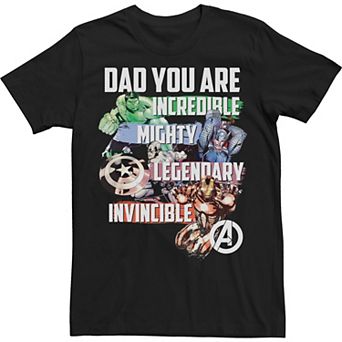 Big & Tall Marvel Avengers Dad You Are Incredible Tee