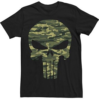 Big & Tall Marvel Punisher Camoskull Camo Logo Tee