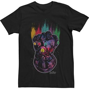 Big & Tall Marvel Infinity War Galaxy Paint Gauntlet Tee