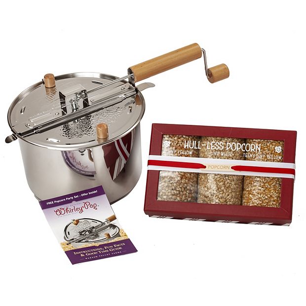 Wabash Valley Farms Stainless Steel Whirley-Pop Popcorn Maker and Starter  Set