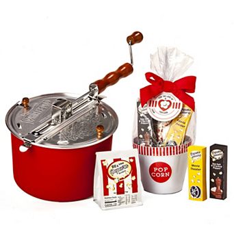 Wabash Valley Farms Whirley-Pop Popcorn Popper & For the Love of Popcorn Cello Gift Set