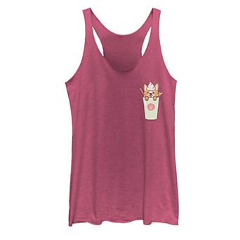 Juniors' Kawaii Blended Corgi Pocket Graphic Tank Top