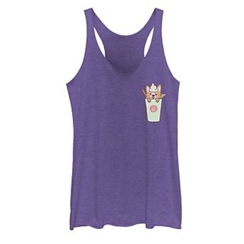 Juniors' Kawaii Blended Corgi Pocket Graphic Tank Top