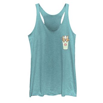 Juniors' Kawaii Blended Corgi Pocket Graphic Tank Top