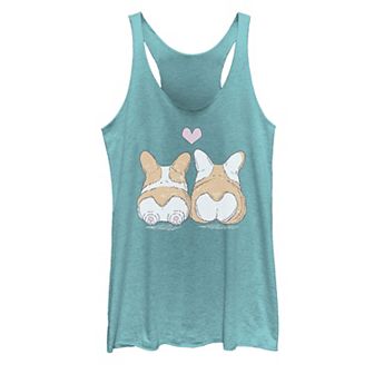 Juniors' Corgi Cuddle And Love Poster Graphic Tank Top