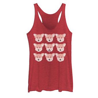 Juniors' Corgi Grid Group Shot Graphic Tank Top