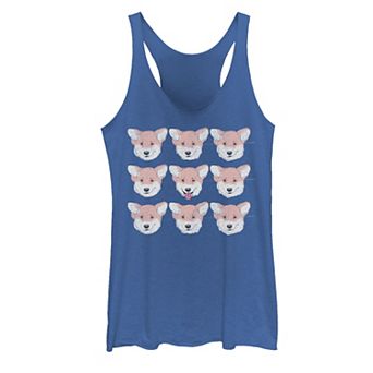 Juniors' Corgi Grid Group Shot Graphic Tank Top