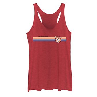 Juniors' Corgi Stripes Graphic Tank Top